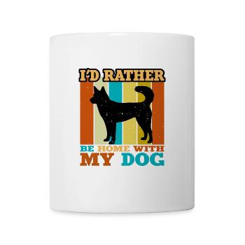 Kai Ken Hundeliebhaber Silhouette Vintage Sonnenuntergang - Tasse - Weiß - Vorne