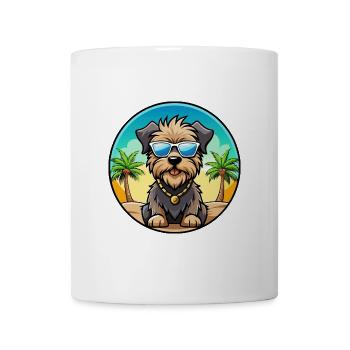 Bouvier Des Flandres Hunderasse Cartoon Sonnenbrille - Tasse - Weiß - Vorne