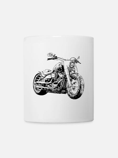 Amerikanischer V2 Chopper Schwarz - Tasse - Weiß