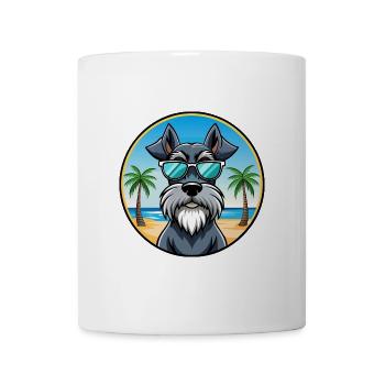 Riesenschnauzer Hunderasse Cartoon Sonnenbrille Strand - Tasse - Weiß - Vorne