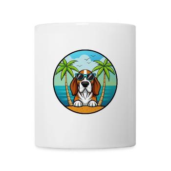 Basset Bleu De Gascogne Hunderasse Cartoon Beach - Tasse - Weiß - Vorne