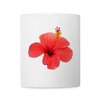 Blume rot rote Blumen rot rote Blumen Hibiskus - Tasse - Weiß - Vorne