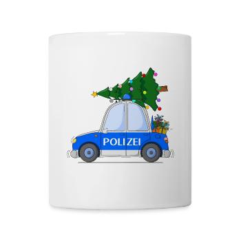 Polizeiauto Weihnachten - Tasse - Weiß - Vorne