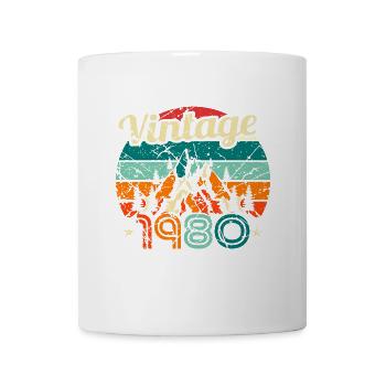 Vintage 1980 Retro 80s Birthday Bday - Tasse - Weiß - Vorne