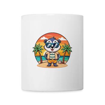 Dachs Lustige Cartoon Sommer Strand Sonnenbrille - Tasse - Weiß - Vorne