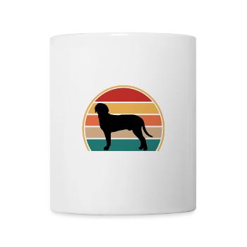 Österreichische Black And Tan Hound Dog Silhouette Retro - Tasse - Weiß - Vorne