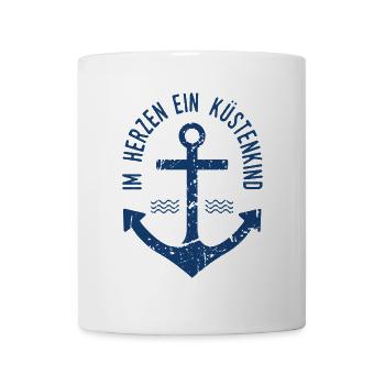 Im Herzen ein Küstenkind - Tasse - Weiß - Vorne