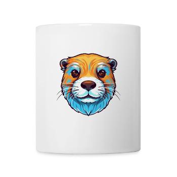 Otter buntes Aquarell Karikatur Kawaii Tier - Tasse - Weiß - Vorne