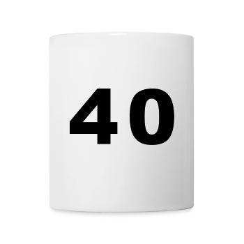 Number - 40 - Forty - Tasse - Weiß - Vorne