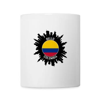 Bello Skyline Kolumbien Flagge Reise Souvenir - Tasse - Weiß - Vorne