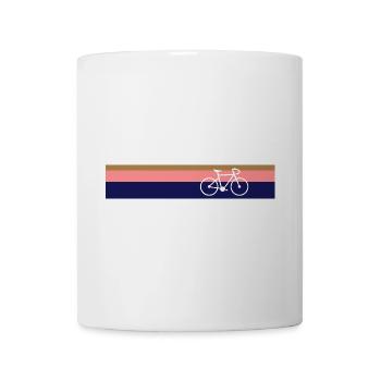 Rennrad - Retro - 3 farbiger Hintergrund - Tasse - Weiß - Vorne
