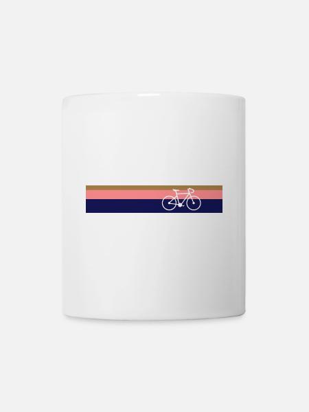 Rennrad - Retro - 3 farbiger Hintergrund - Tasse - Weiß