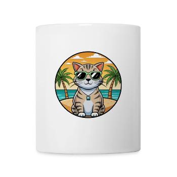 Schottische Falte Kurzhaarkatze Rasse Cartoon Strand - Tasse - Weiß - Vorne