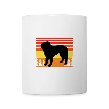 Bosnischer grobhaariger Hund Hund Silhouette Retro - Tasse - Weiß - Vorne