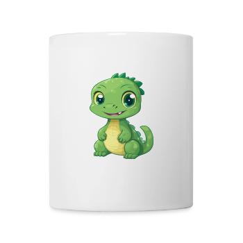 Basilisk Niedlich Glücklich Kawaii Cartoon Clipart Tier - Tasse - Weiß - Vorne