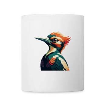 Specht Cartoon Figur Buntes Haustier Tier - Tasse - Weiß - Vorne