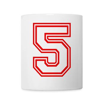 GLÜCKSZAHL FÜNF 5 NUMMER LUCKY NUMBER SPORT RUGBY - Tasse - Weiß - Vorne