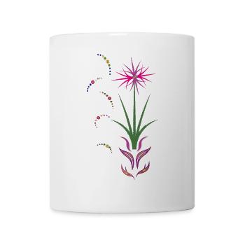 Blumenranke, Ornament - Tasse - Weiß - Vorne