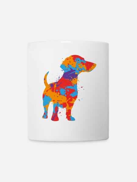 Dackel Mama bunter Dachshund Kinder Mädchen Teckel - Tasse - Weiß
