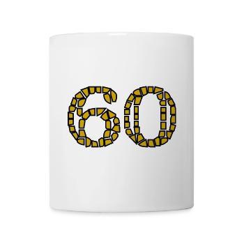 60. 60 JAHRE. 60-JÄHRIGES JUBILÄUM. 60. GEBURTSTAG. - Tasse - Weiß - Vorne