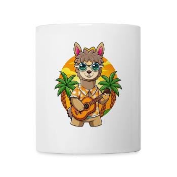 Funny Alpaca Cartoon Summer Beach Sunglasses - Mug - white - Front