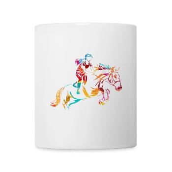 Flinker Springreiter Turnierparcours - Tasse - Weiß - Vorne