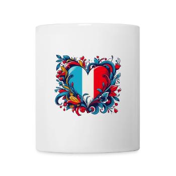 Französisches Vintage-Herz - Tasse - Weiß - Vorne
