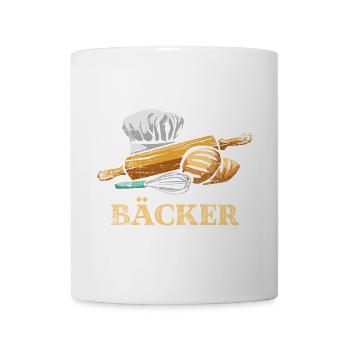 Goldbraune Ofenkruste Bäckerin - Tasse - Weiß - Vorne