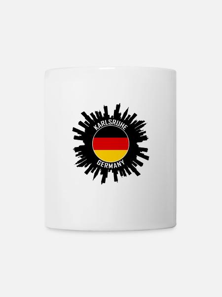 Karlsruhe Skyline Deutschland Flagge Reisesouvenir - Tasse - Weiß