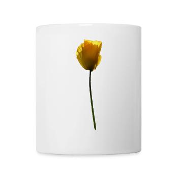 gelbe Mohnblume Mohn - Tasse - Weiß - Vorne