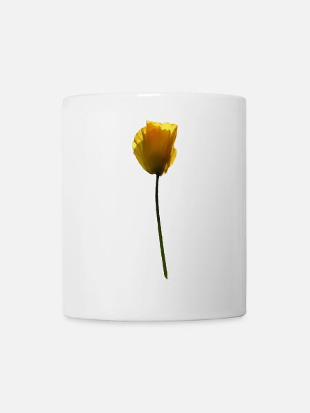 gelbe Mohnblume Mohn - Tasse - Weiß