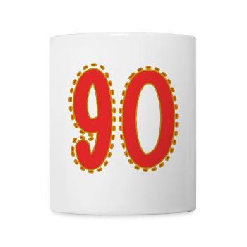 90. 90 JAHRE. 90. JAHRESTAG. 90-JÄHRIGES JUBILÄUM. - Tasse - Weiß - Vorne