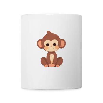 Affe niedlich glücklich kawaii cartoon clipart tier - Tasse - Weiß - Vorne