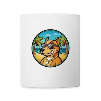 Cordoba Fighting Dog Breed Cartoon Sunglass Beach - Mug - white - Front