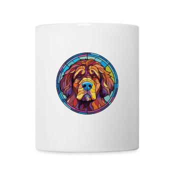 Tibetischer Mastiff Hunderasse Aquarell Illustration - Tasse - Weiß - Vorne