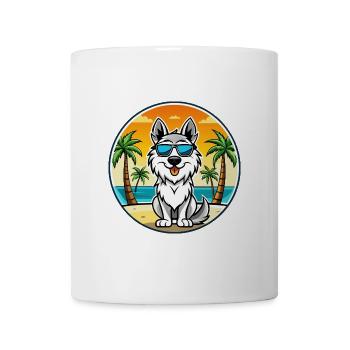 Carpathian Shepherd Dog Breed Cartoon Sunglasses - Mug - white - Front
