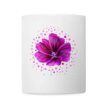 Malve lila Blüte - Tasse - Weiß - Vorne