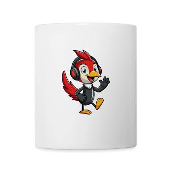Woodpecker Lustige Zeichentrickfigur Kopfhörermusik - Tasse - Weiß - Vorne