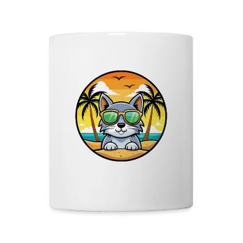 Australische Nebelkatzenrasse Cartoon Sonnenbrille Strand - Tasse - Weiß - Vorne