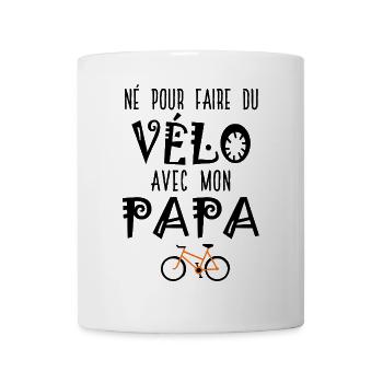 Né pour faire du vélo avec mon papa – Body Bébé - Mug blanc - blanc - Devant