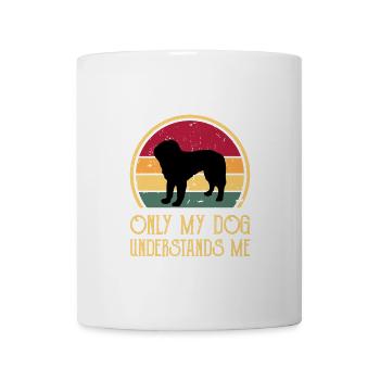 Bosnischer grobhaariger Hund Hund Silhouette Retro - Tasse - Weiß - Vorne