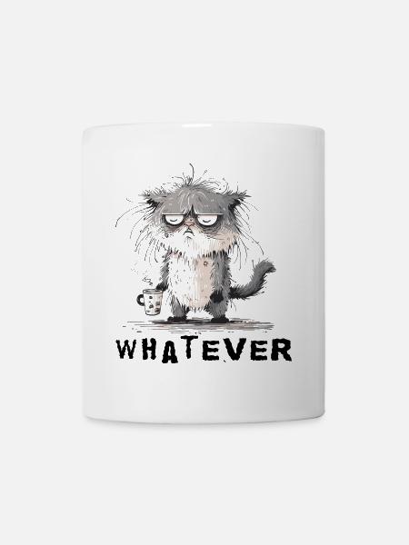 Mürrisch Katze - Tasse - Weiß