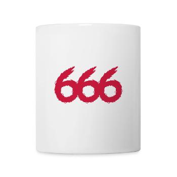 666 Symbol Zahl - Tasse - Weiß - Vorne
