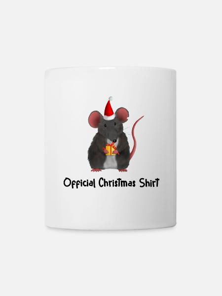 Official Christmas Shirt - Ratte mit Mütze - Tasse - Weiß