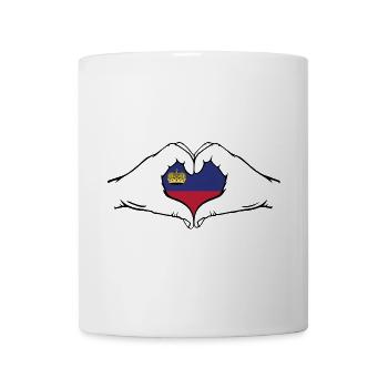 Liechtenstein Flagge Herzform - Tasse - Weiß - Vorne