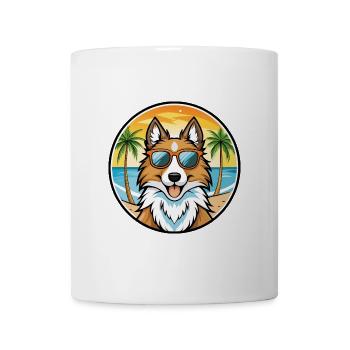 Scotch Collie Hunderasse Cartoon Sonnenbrille Strand - Tasse - Weiß - Vorne