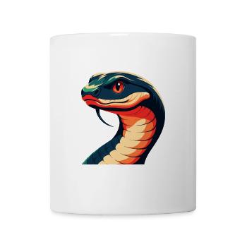 Schlange Cartoon Figur Buntes Haustier Tier - Tasse - Weiß - Vorne