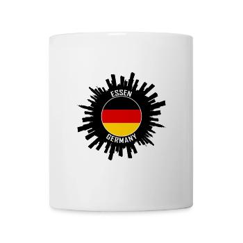 Essen Skyline Deutschland Flagge Reise Souvenir - Tasse - Weiß - Vorne