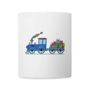 Train pour enfants avec remorque en bleu - Mug blanc - blanc - Devant