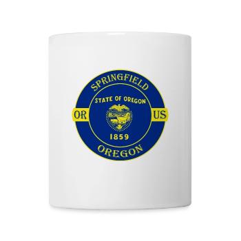 Springfield Oregon Flagge USA Reise Souvenir Abzeichen - Tasse - Weiß - Vorne